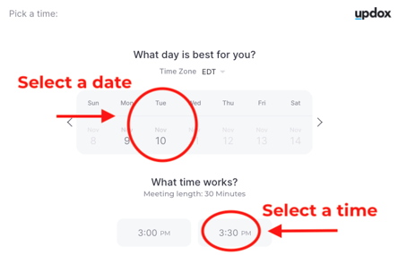 Schedule a time