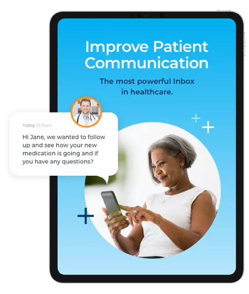 patient filling out medical form on phone